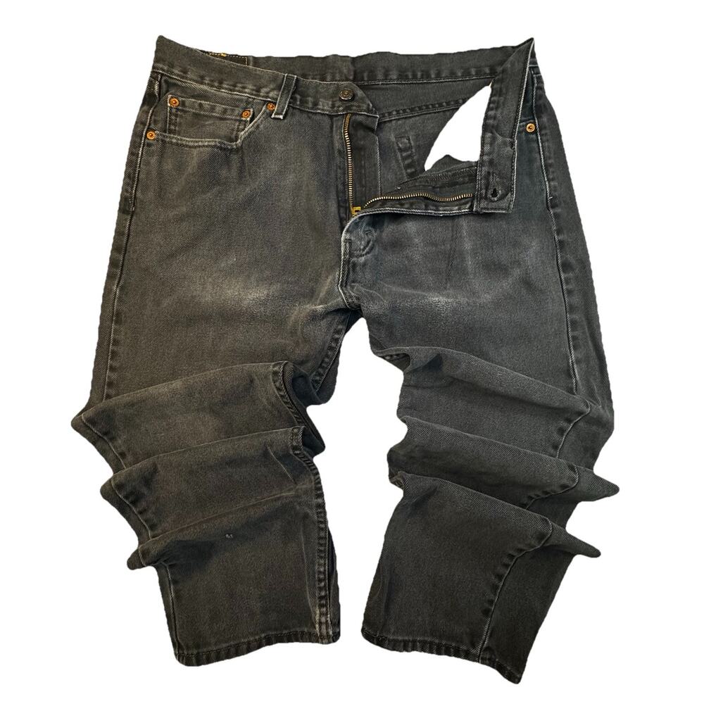 Levi’s 505 Jeans Mens 36x30 Black Wash Straight Leg Denim -371